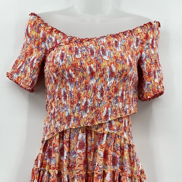Poupette St Barth Soledad Off The Shoulder Floral Mini Dress Medium NWT - Picture 5 of 10